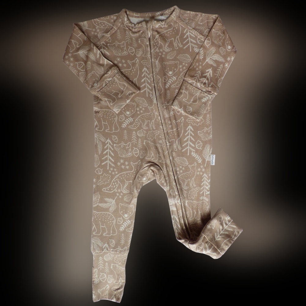 Butterscotch Babies | Bamboo Sleeper | Taupe Woodland Animal